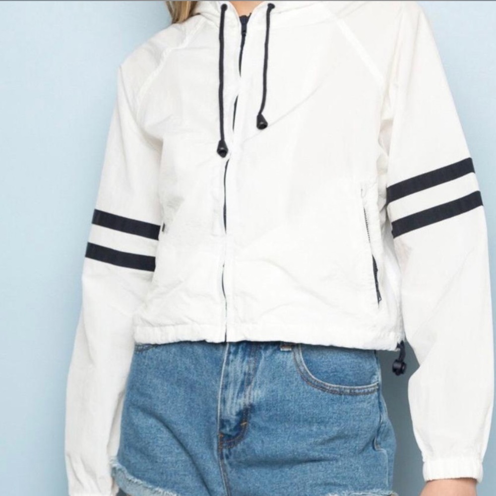 brandy Melville white windbreaker